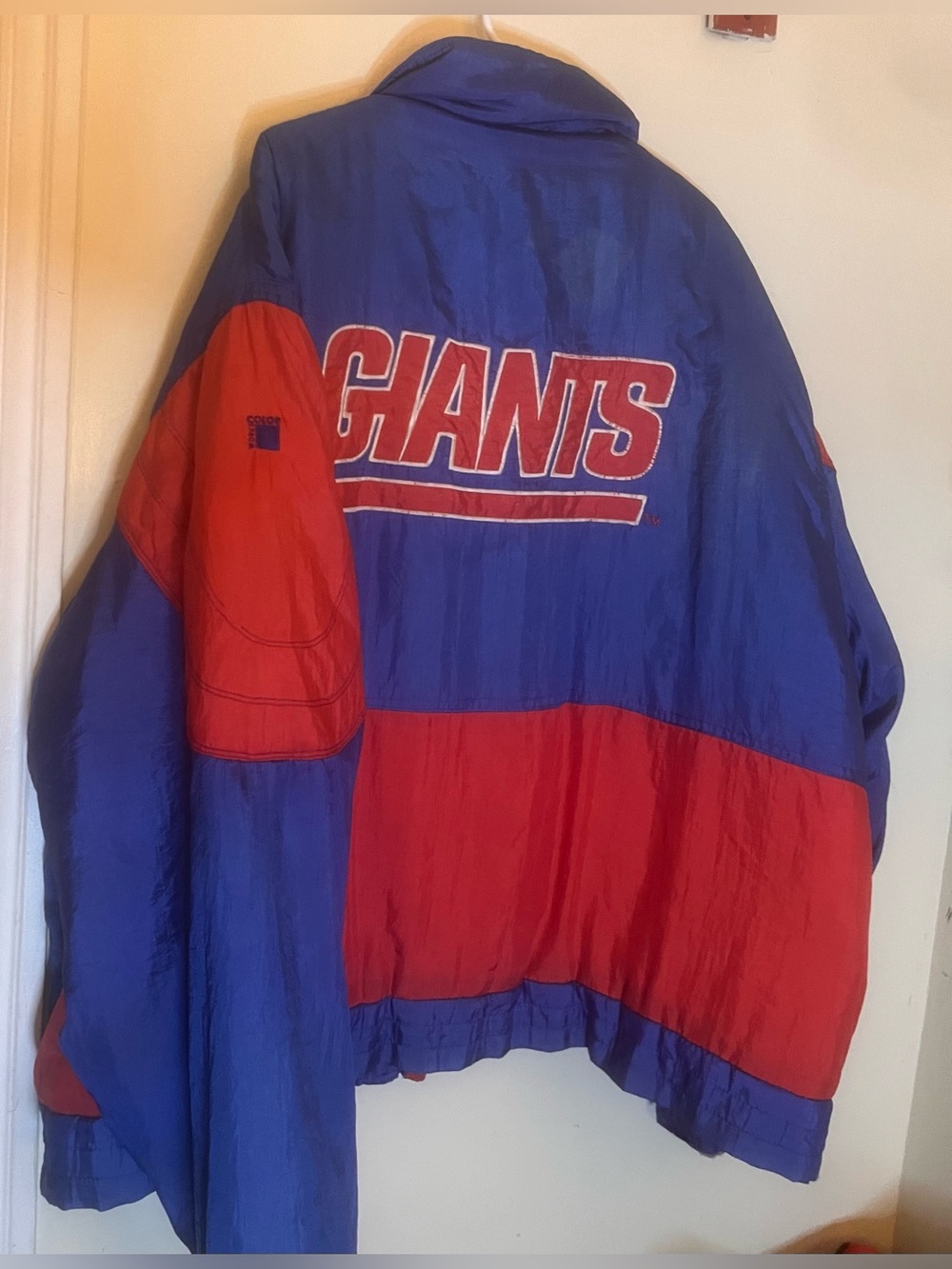 true vintage 80s carl banks new york giants varsity puffer jacket 3x colorworks